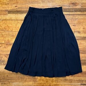NWT JCrew Navy Pleated Midi Skirt